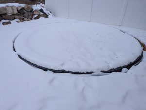 Trampoline Covered In Snow